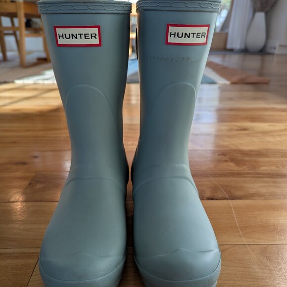 Hunter Women's Short Back Adjustable Rain Boots Size US 7 | Iceberg Mint Green - Picture 1 of 6
